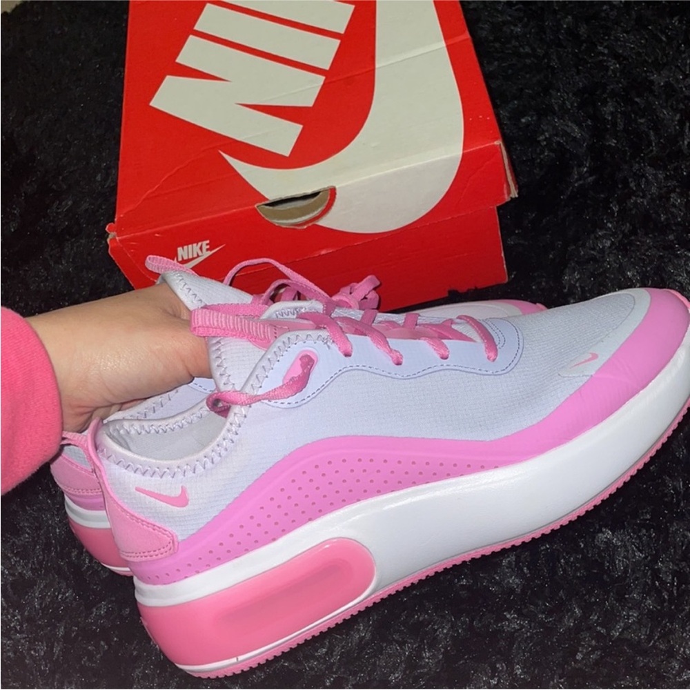 Nike Women's Pink and White Air Max Dia Shoes